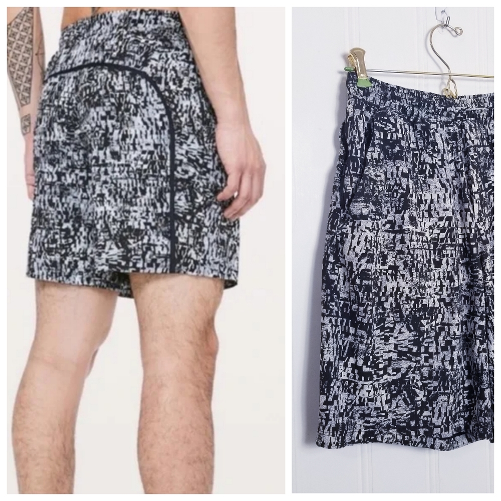 Lululemon  Swim Shorts Mens S Channel Cross Mini Venture Black Multi Linerless